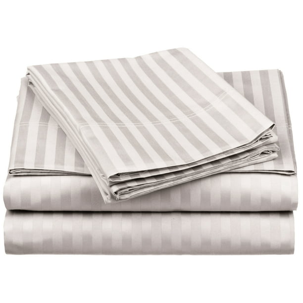 Premium Striped 650 Thread Count Egyptian Cotton Sheet Set 